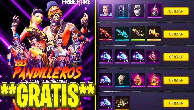 Skins de pandilleros gratis en Free Fire